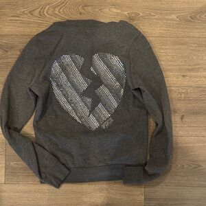 PINK Victoria's Secret Charcoal Heart Sweater